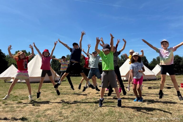 Children jumping in the air. Image by Hill End Centre